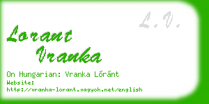 lorant vranka business card