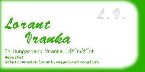 lorant vranka business card
